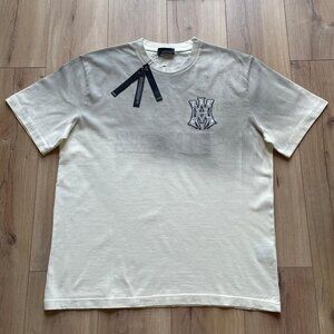 XXL Amiri Men's Washed White Gray T-Shirt Cotton Oversize